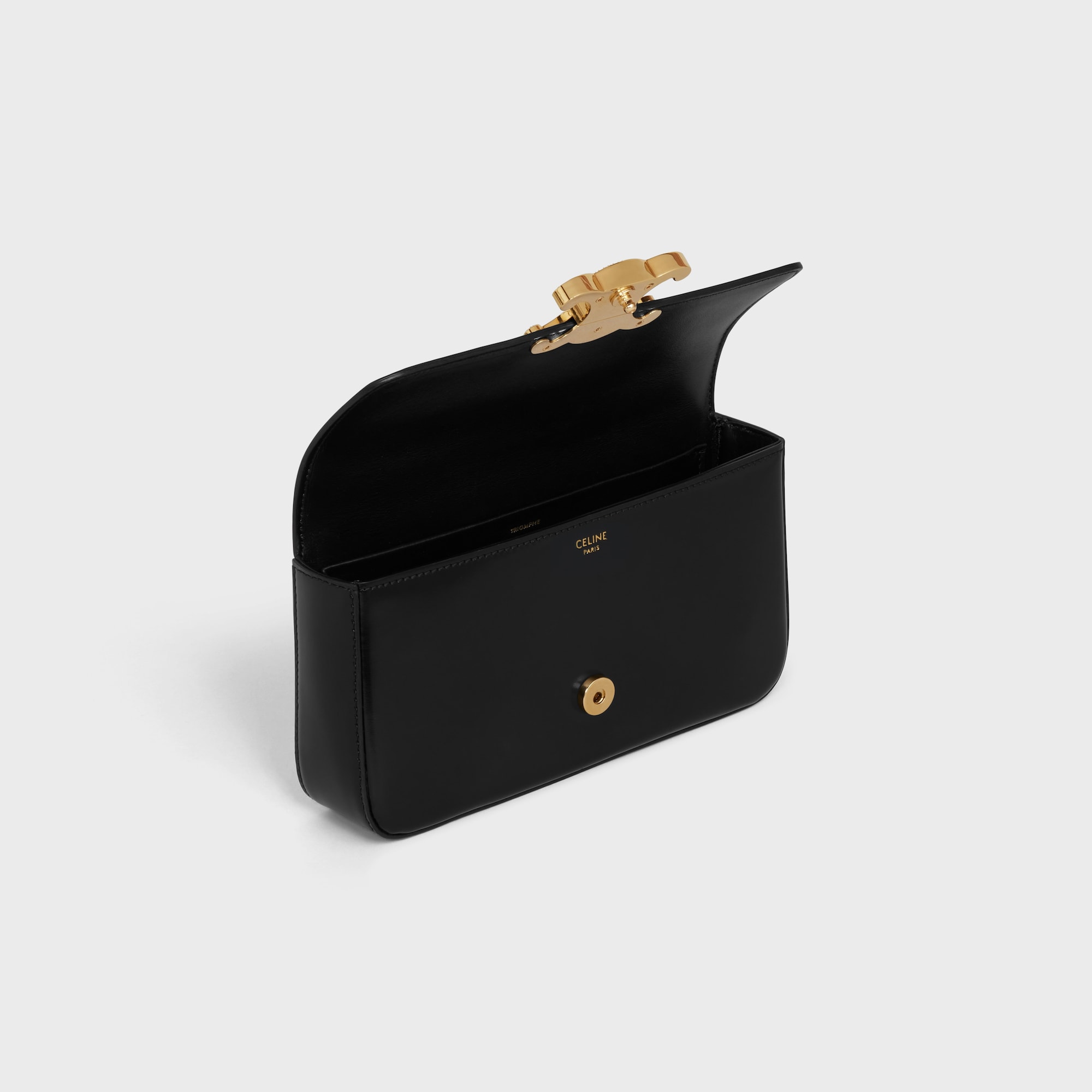 CHAIN SHOULDER BAG CLAUDE WITH STRASS CLOSURE IN SHINY CALFSKIN