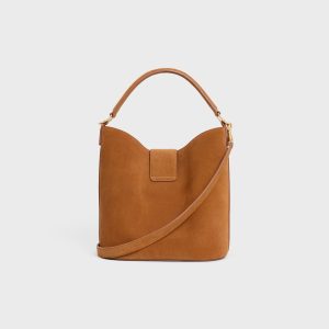 MEDIUM LOUISE BAG IN SUEDE CALFSKIN PECAN