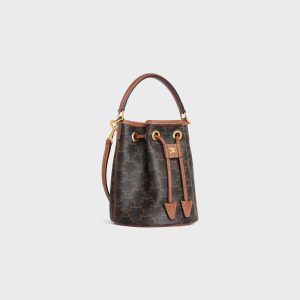 TEEN CLARA BAG IN TRIOMPHE CANVAS AND CALFSKIN TAN