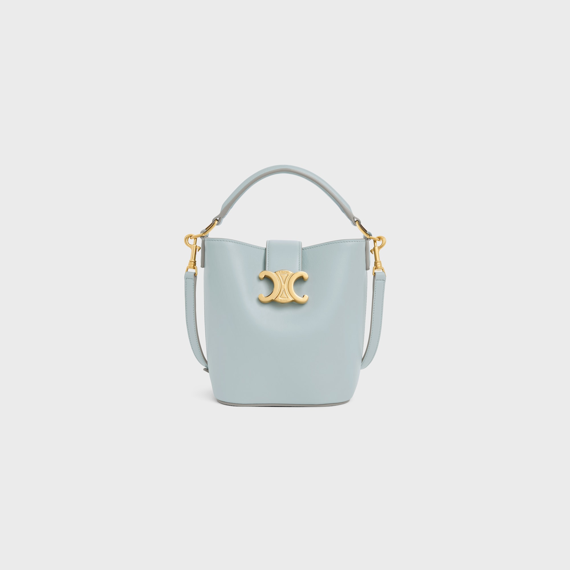 MINI BUCKET LOUISE IN SMOOTH CALFSKIN ICE BLUE - Image 2