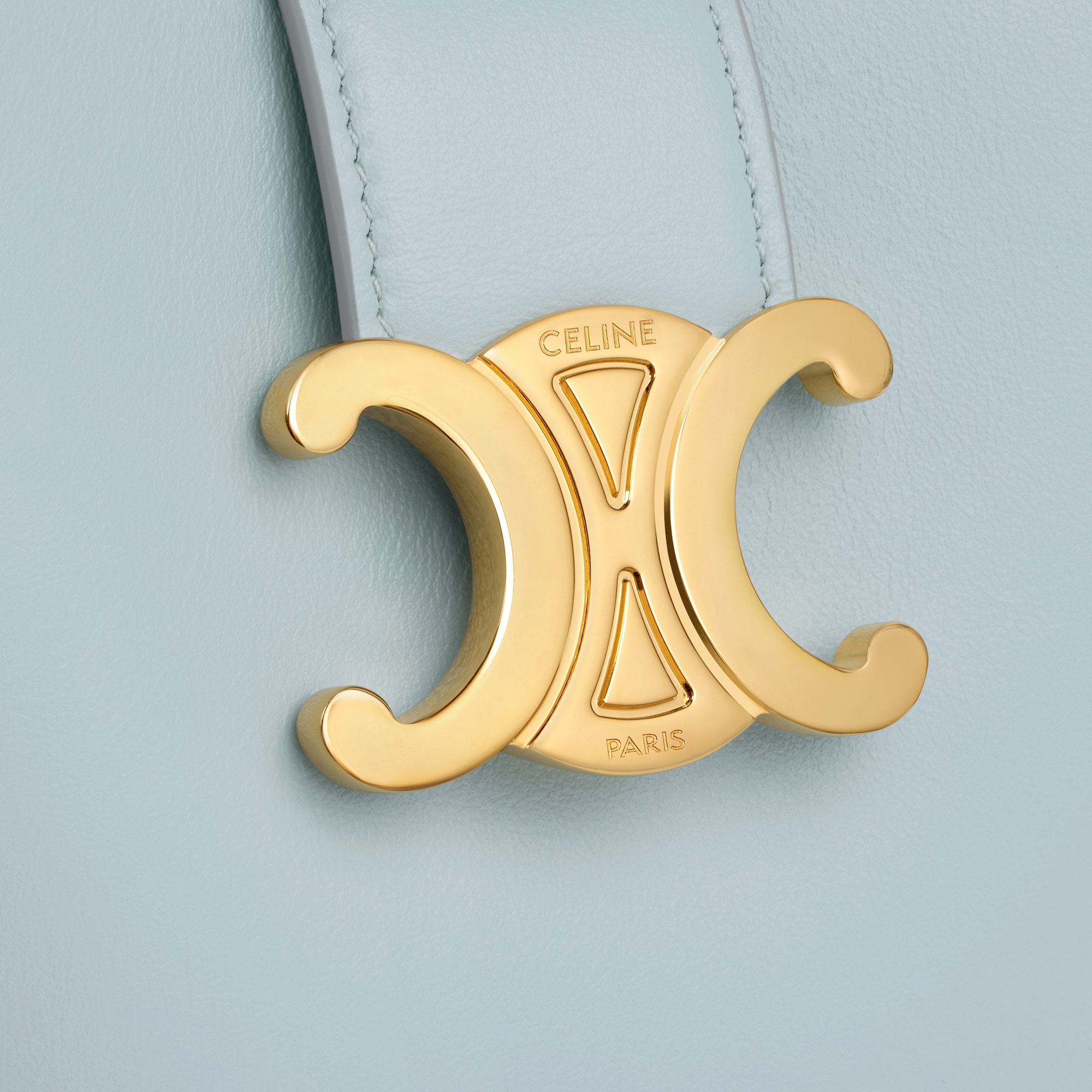 MINI BUCKET LOUISE IN SMOOTH CALFSKIN ICE BLUE - Image 3