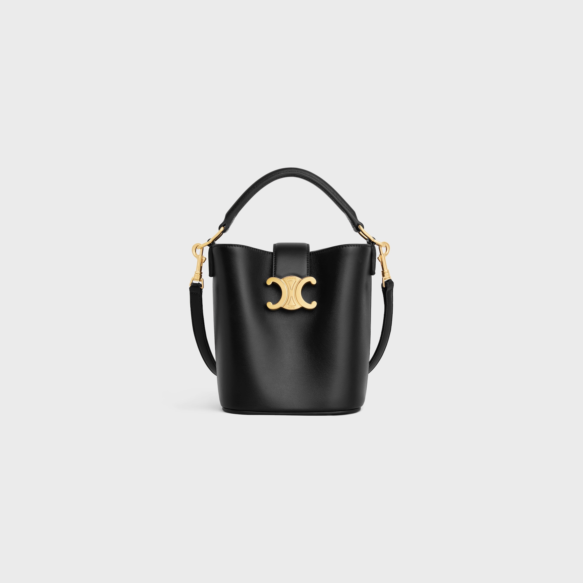 MINI BUCKET LOUISE IN SMOOTH CALFSKIN BLACK - Image 5