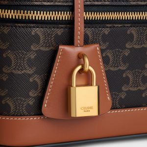 CELINE VANITY IN TRIOMPHE CANVAS AND CALFSKIN