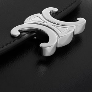 SMALL FLAP WALLER TRIOMPHE IN SHINY CALFSKIN BLACK