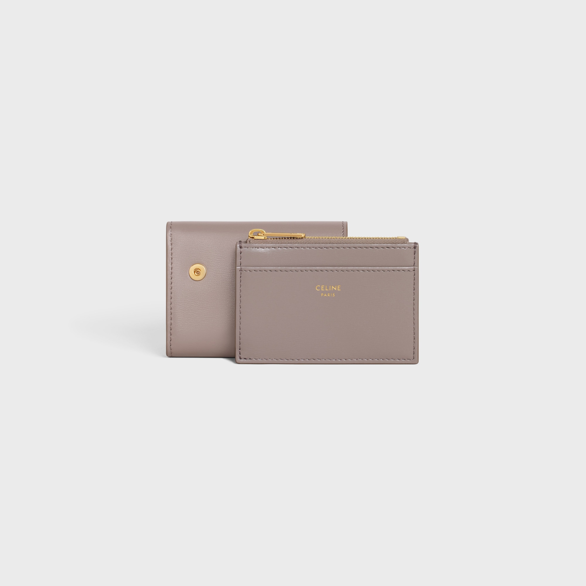 COMPACT WALLET WITH COIN TRIOMPHE IN SHINY CALFSKIN PEBBLE - Image 4