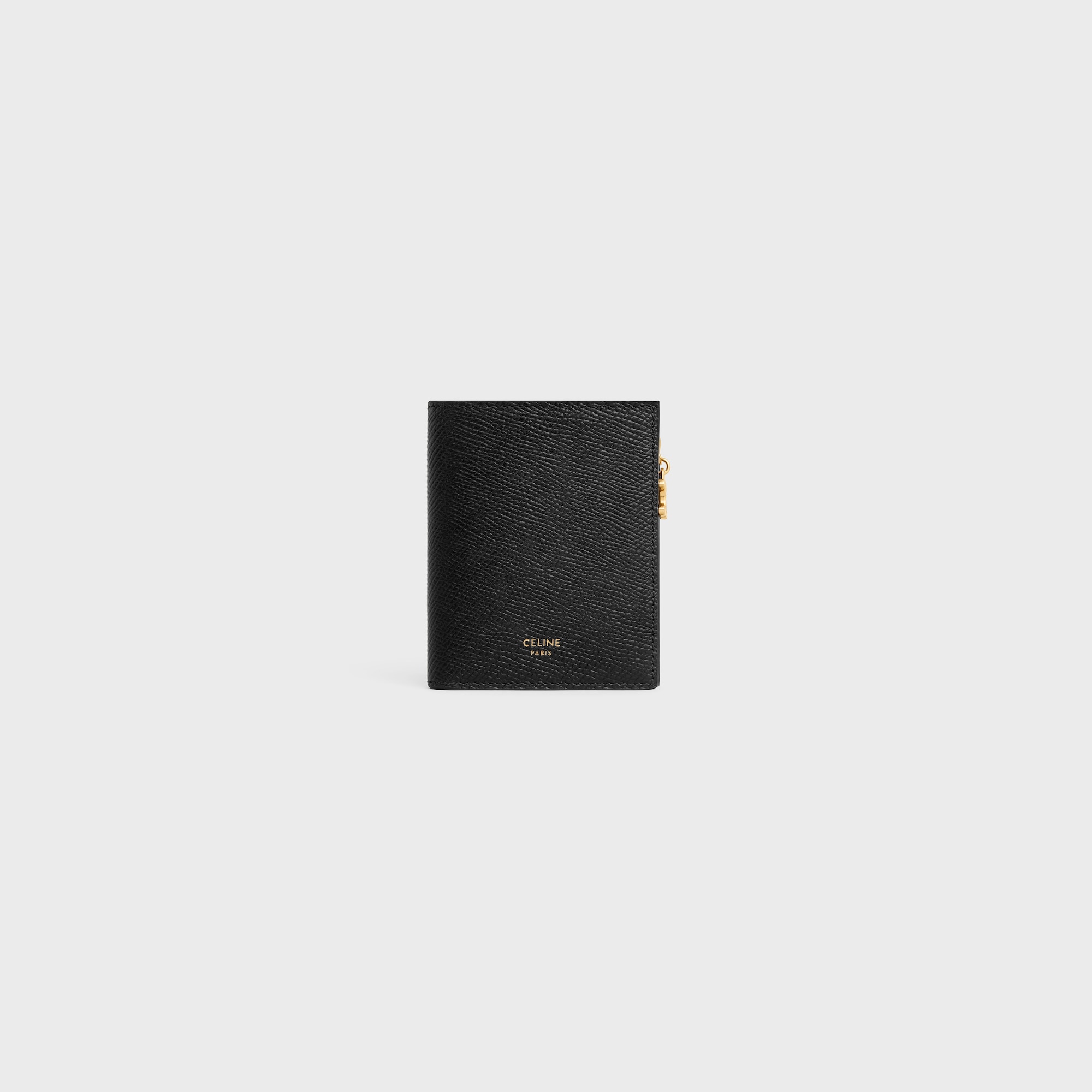 COMPACT WALLET TRIOMPHE CHARMS IN GRAINED CALFSKIN BLACK - Image 2