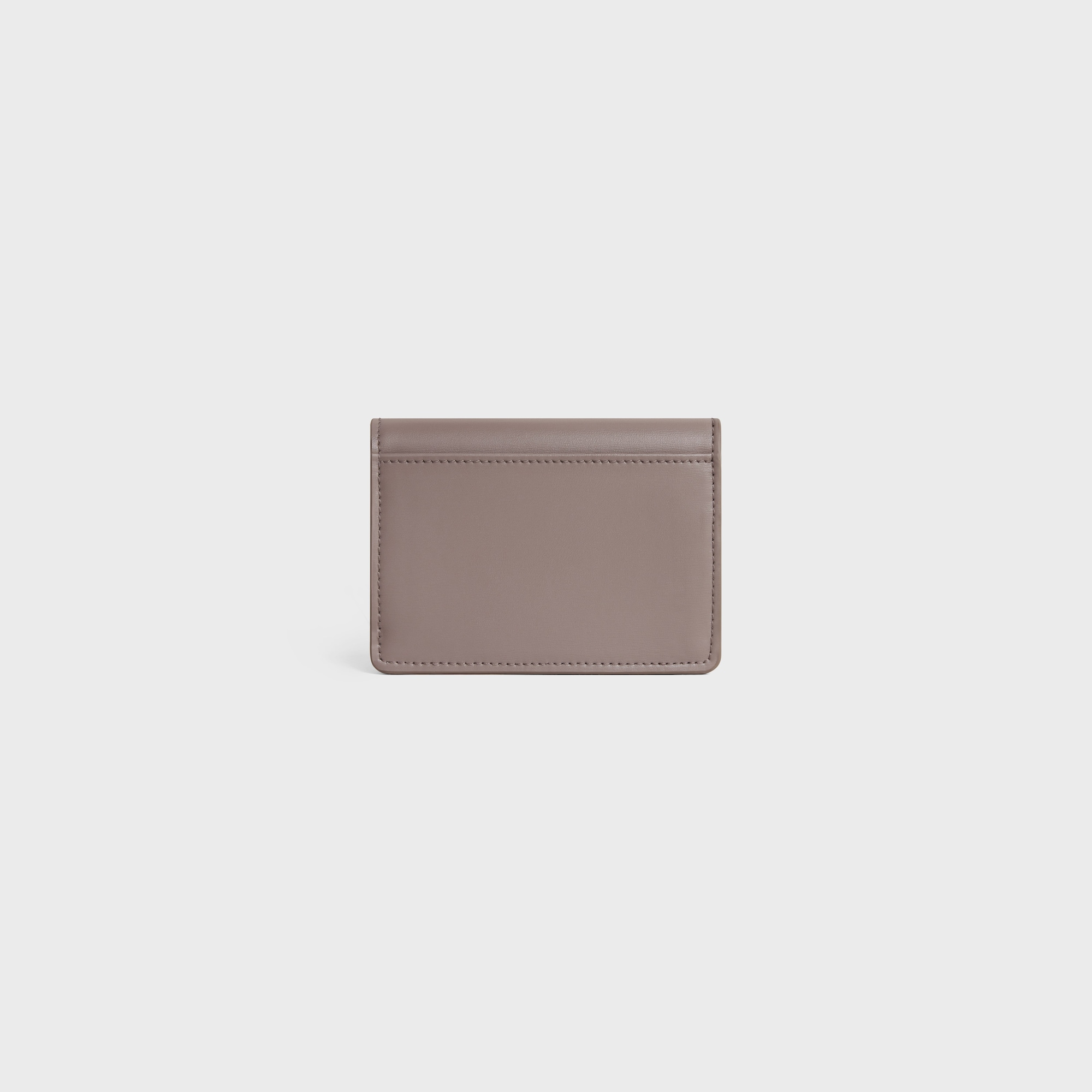 CARD HOLDER WITH FLAP TRIOMPHE IN SHINY CALFSKIN PEBBLE - Image 4