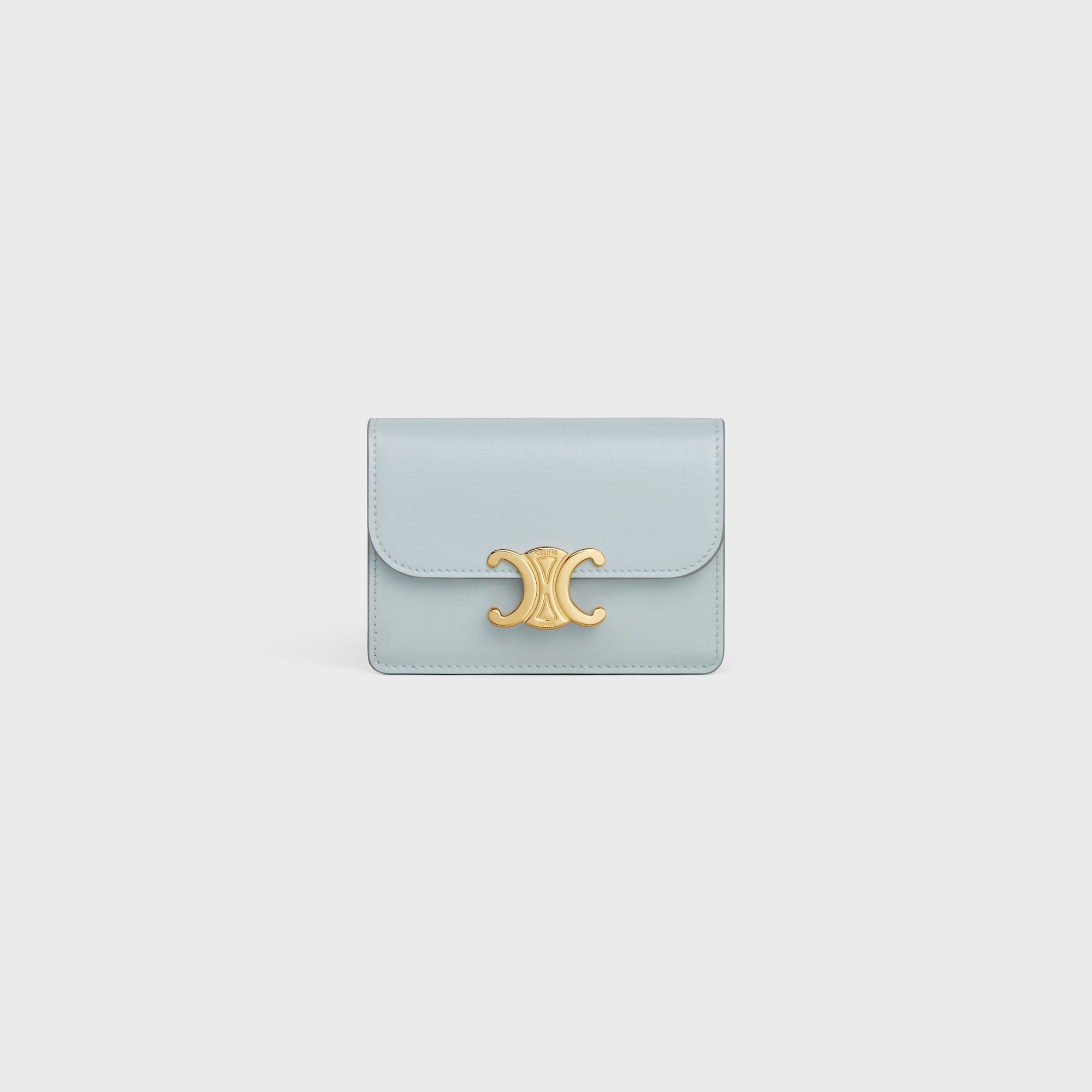 CARD HOLDER WITH FLAP TRIOMPHE IN SHINY CALFSKIN - Image 4