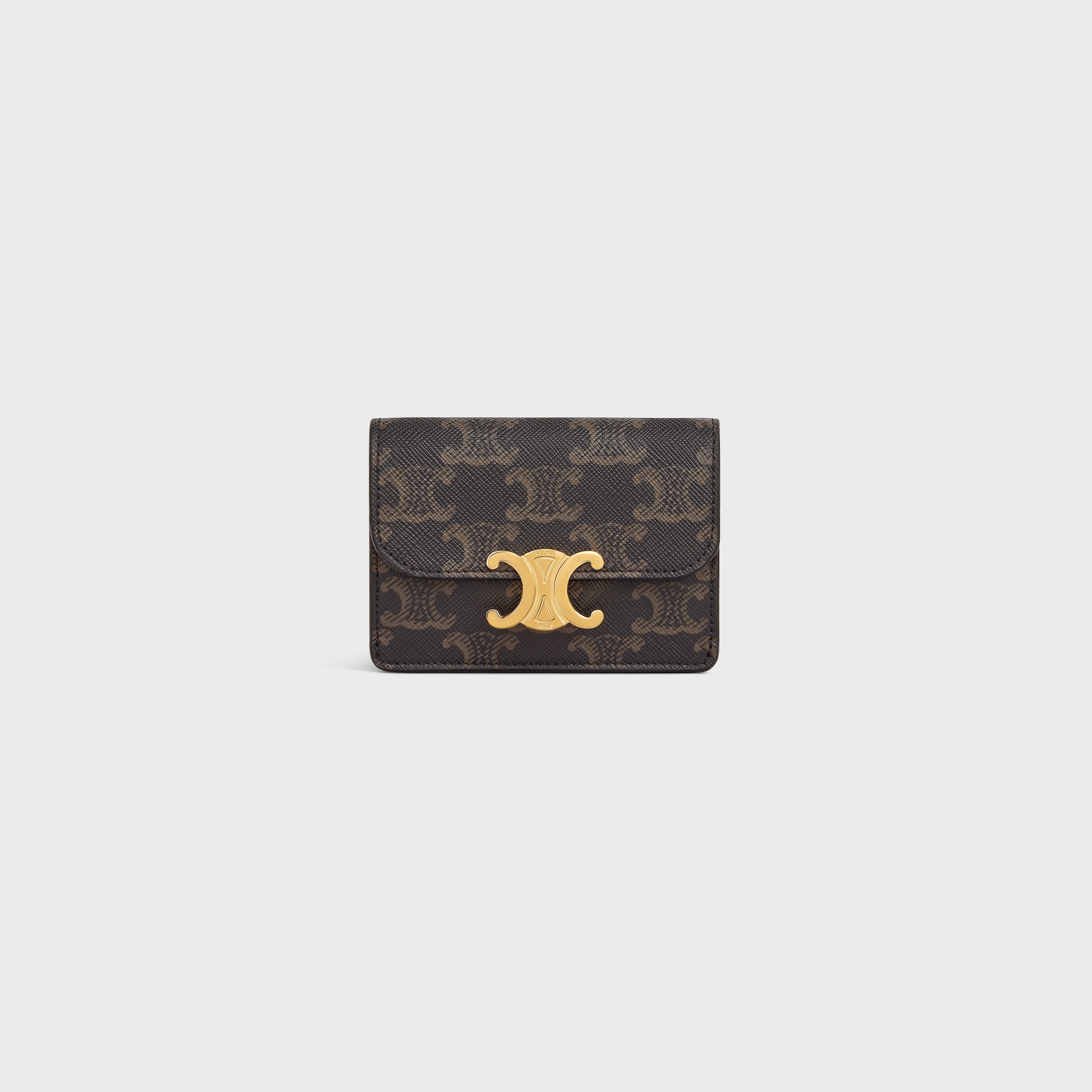 CARD HOLDER WITH FLAP TRIOMPHE IN TRIOMPHE CANVAS TAN - Image 2