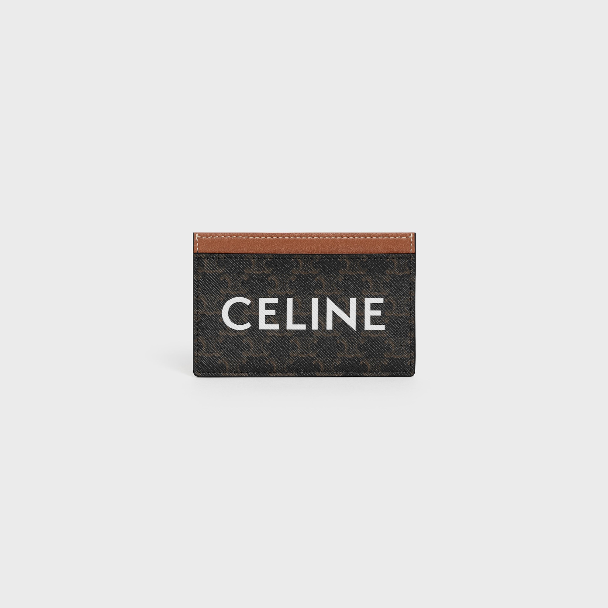CARD HOLDER IN TRIOMPHE CANVAS WITH CELINE PRINT TAN - Image 2