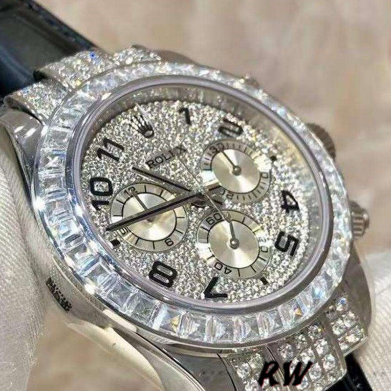 Rolex Cosmograph Daytona 116599 pave diamond dial 40mm Mens Replica Watch - Image 4