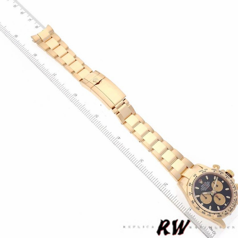 Rolex Daytona 116508 Yellow Gold Black Dial 40MM Mens Replica Watch - Image 7