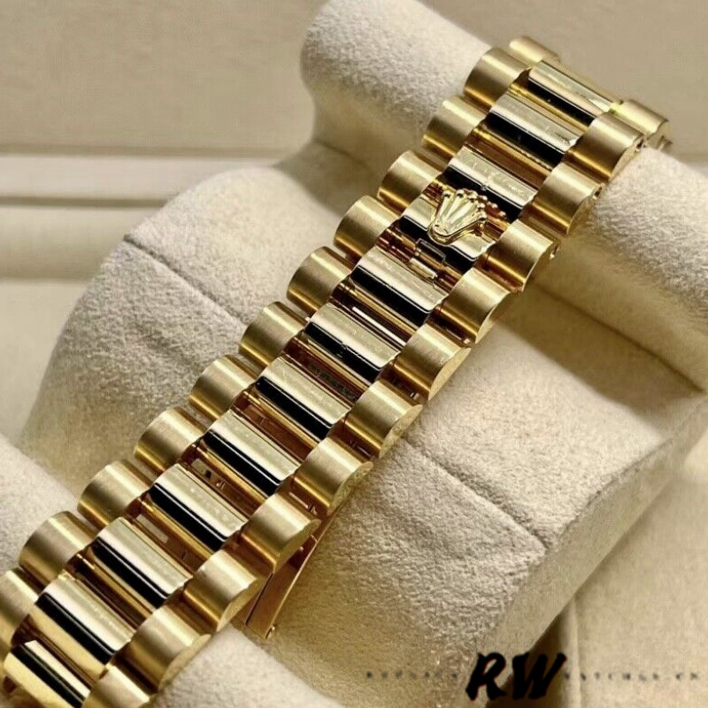 Rolex Day-Date 118208 Yellow Gold Champagne Diamond Dial 36mm Unisex Replica Watch - Image 4