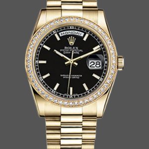 Rolex Day Date 118348 Black Dial 36mm Unisex Replica Watch