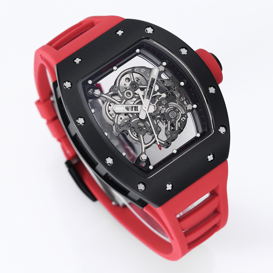 Richard Miller RM 055 RMUL2 NTPT Carbon Fiber Red Rubber Strap - Image 2