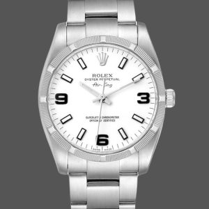 Rolex Oyster Perpetual Air King 114210 White Dial 34mm Unisex replica watch
