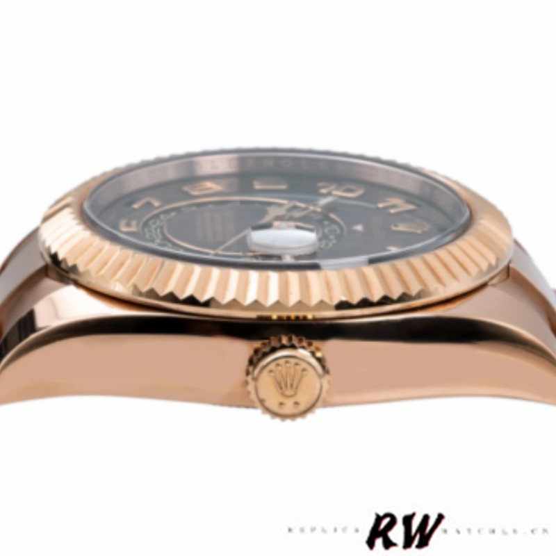 Rolex Sky-Dweller 326935 Everose Gold Chocolate Arabic Dial 42mm Mens Replica Watch - Image 4