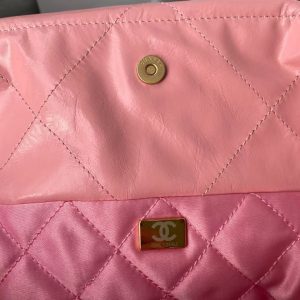 Chanel 22 AS3260 Small Bag Pink Calfskin Gold Hardware