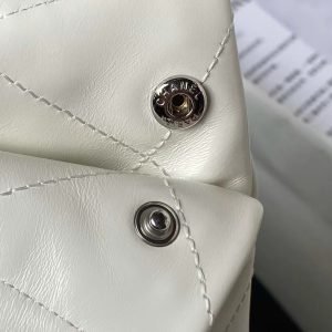 Chanel 22 AS3260 Small Bag White Calfskin Silver Gradient Hardware