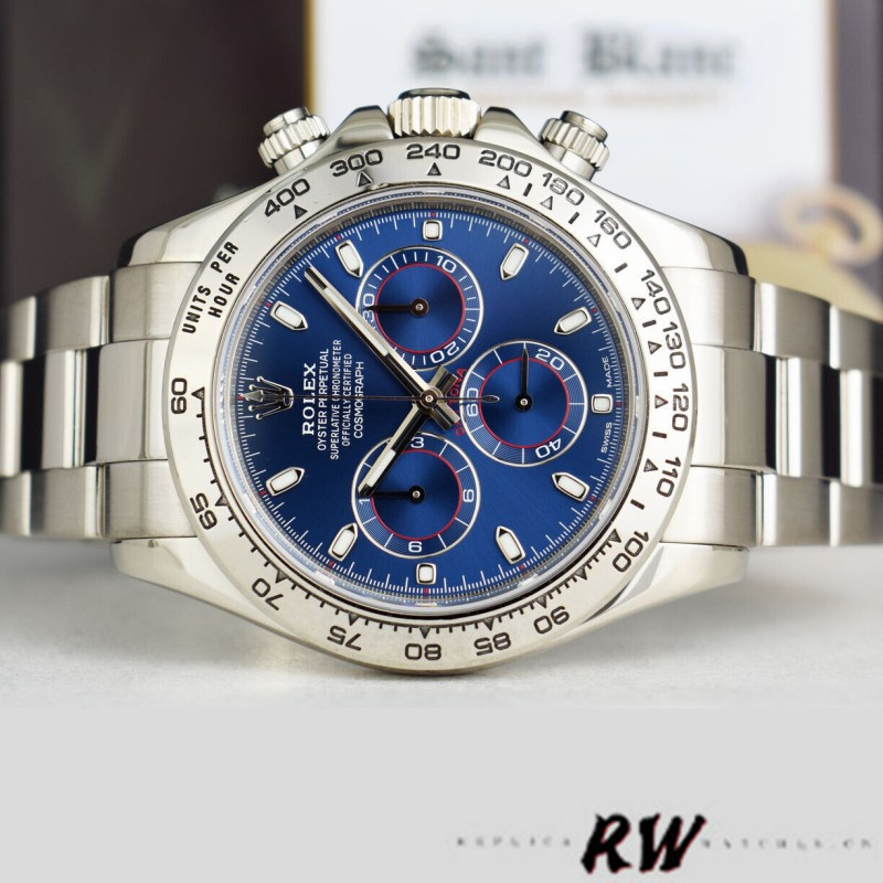 Rolex Cosmograph Daytona 116509 Blue Index Dial 40MM Mens Replica Watch - Image 14