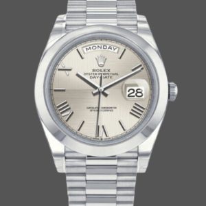 Rolex Day-Date 228206 Silver Roman Numeral Dial Platinum 40MM Mens Replica Watch