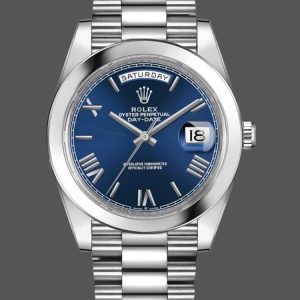 Rolex Day-Date 228206 Blue Roman Numeral Dial Platinum 40MM Mens Replica Watch