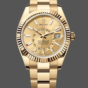 Rolex Sky Dweller 42mm Yellow Gold Champagne Dial m336938 0001 Men's Replica Watch