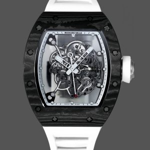 Richard Miller RM055 NTPT Carbon Fiber White Rubber Strap