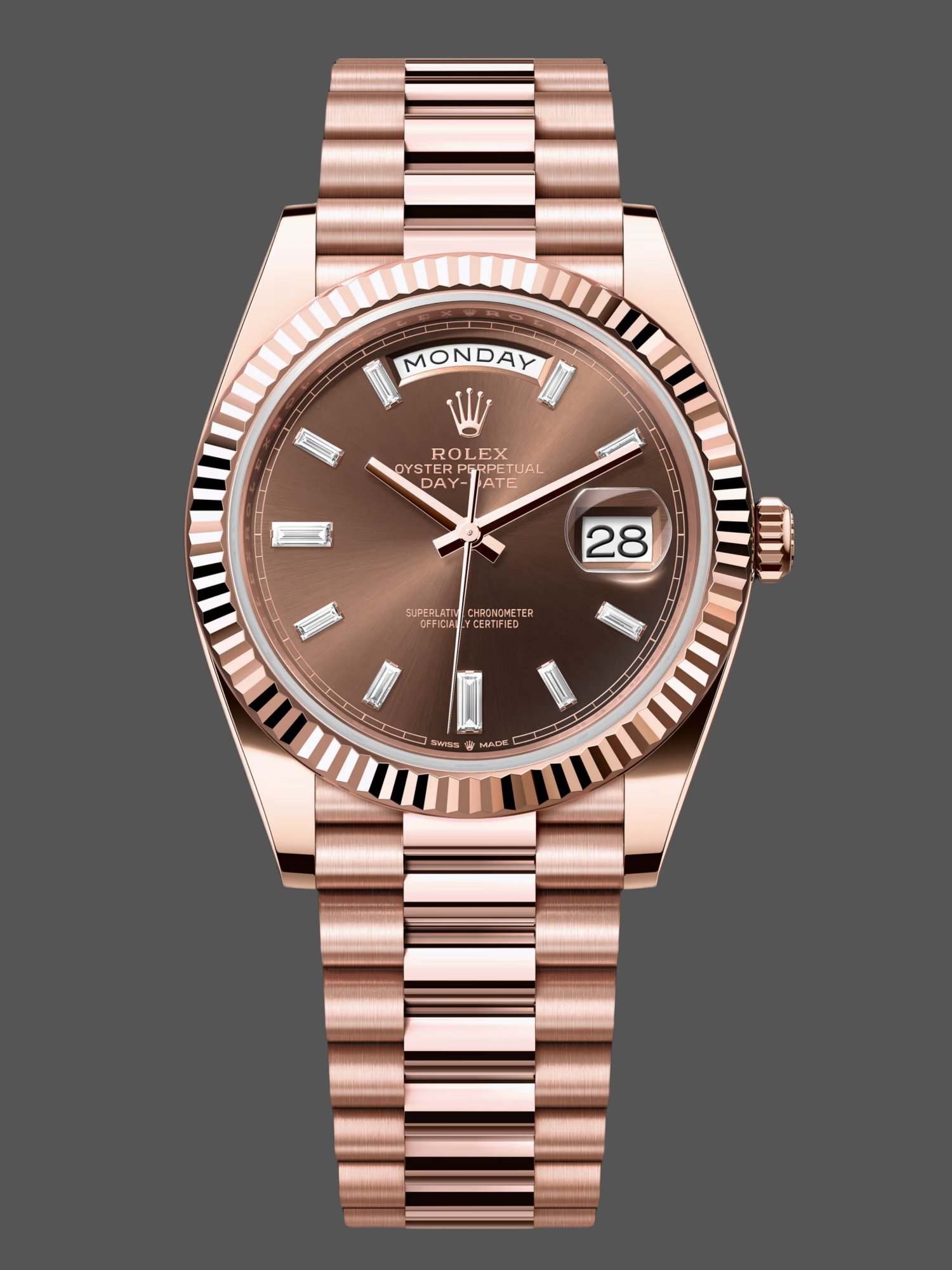 Rolex Day Date 40 18kt Everose Gold Rolex President Chocolate Dial m228235 0003