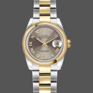 Rolex Datejust 179163 Sunbeam Gray Dial Domed Dezel 26MM Lady Replica Watch