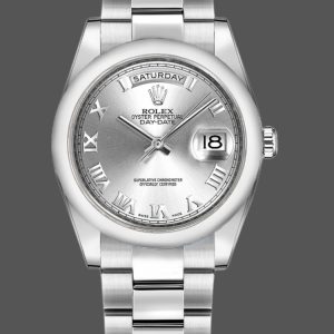 Rolex Day-Date 118209 Silver Roman Numerals Dial Automatic 36mm Unisex Replica Watch