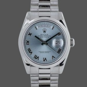 Rolex Day Date 118206 Platinum Ice Blue dial 36mm Unisex Replica Watch