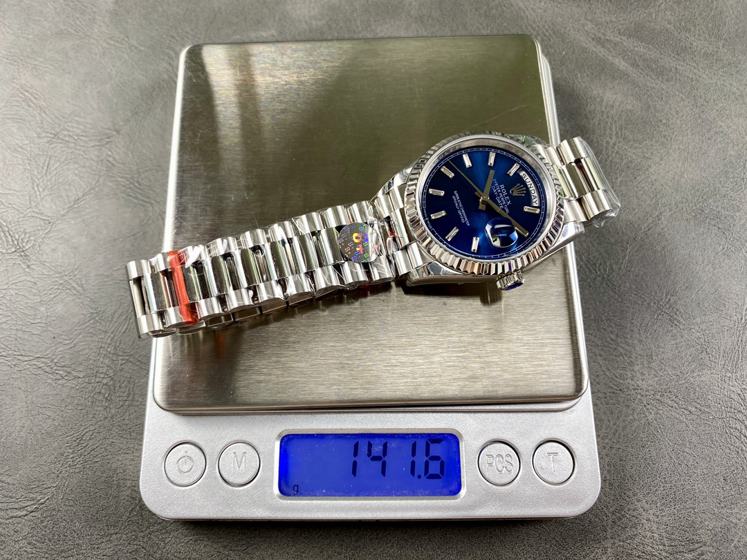 Rolex Day Date White Gold 36 Blue Diamond Dial m128239 0069 - Image 11