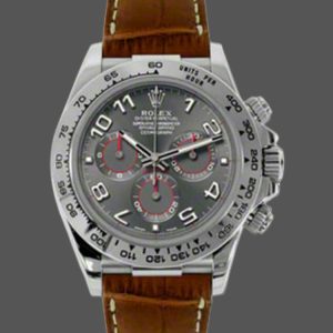 Rolex Daytona 116519 Grey Dial Brown Leather strap 40mm Mens Replica Watch