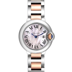 CARTIER BALLON BLEU Pink Mother of Pearl Dial 28mm