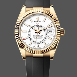 Rolex Sky Dweller m336238 0003 Yellow Gold White Dial 42mm Mens Replica Watch