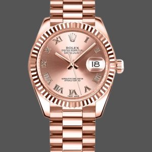 Rolex Datejust 178275 Rose Gold Pink Roman Dial 31mm Lady Replica Watch