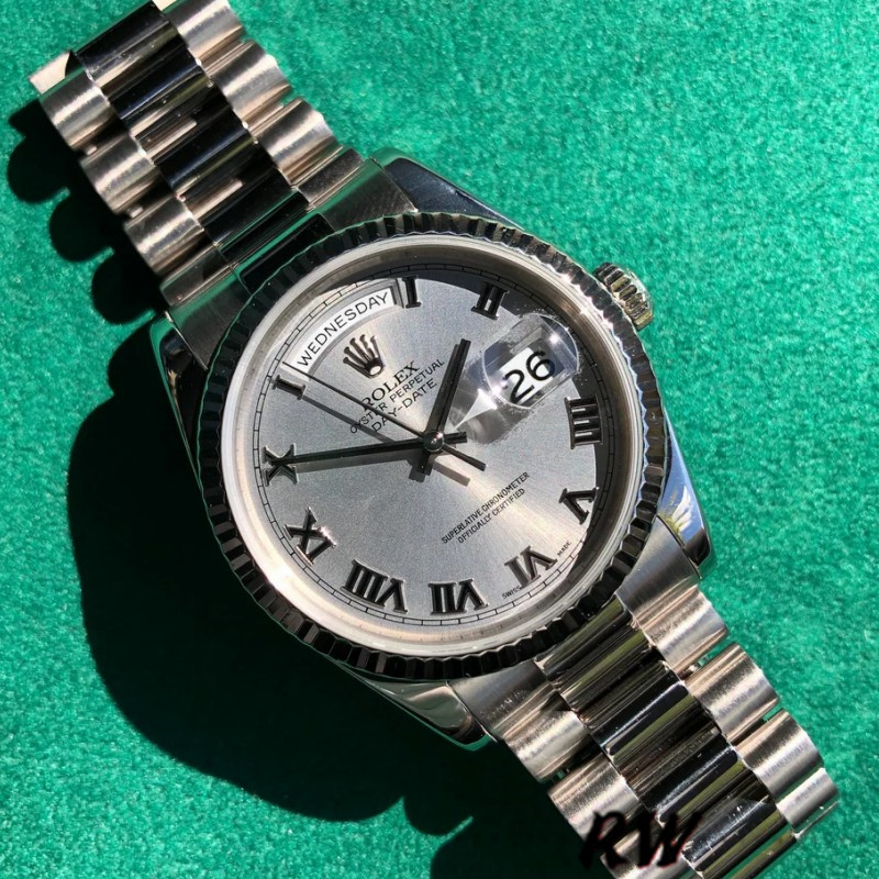 Rolex Day-Date 118239 Silver Roman Numeral 36mm Unisex Replica Watch - Image 2