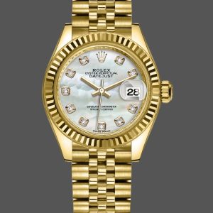 Rolex Datejust 279178 MOP Diamond Dial Yellow Gold 28mm Lady Replica Watch