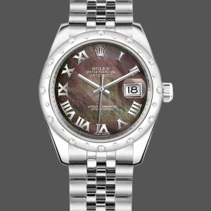 Rolex Datejust 178344 Black MOP Roman Dial 31MM Lady Replica Watch