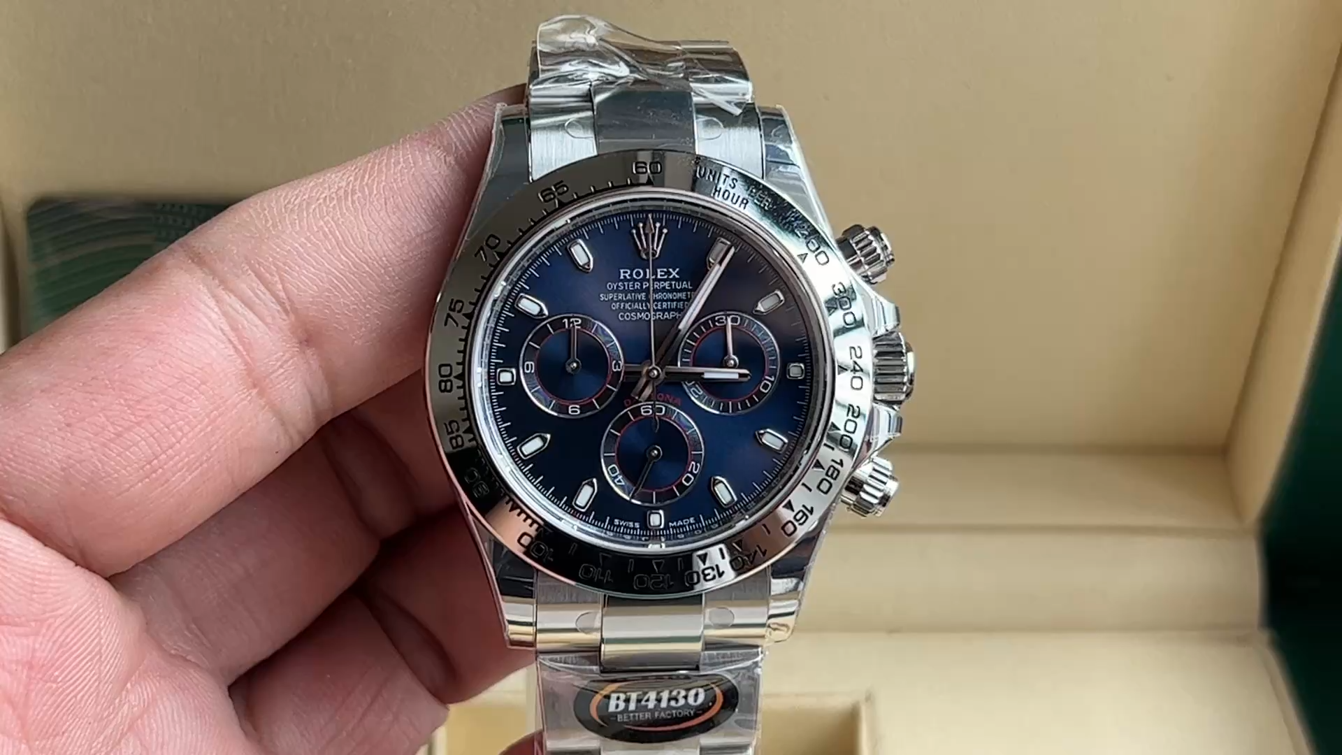 Rolex Cosmograph Daytona 116509 Blue Index Dial 40MM Mens Replica Watch - Image 2