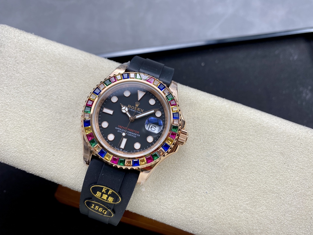 Rolex Yacht-Master 116695 Black Rubber Strap Black Dial 40MM Mens Replica Watch - Image 6