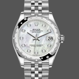 Rolex Datejust 178344 White Mother of Pearl Diamond Dial 31MM Lady Replica Watch