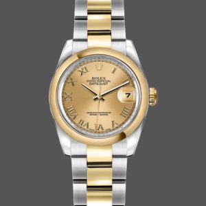 Rolex Datejust 179163 Champagne Roman Dial Domed Dezel 26MM Lady Replica Watch