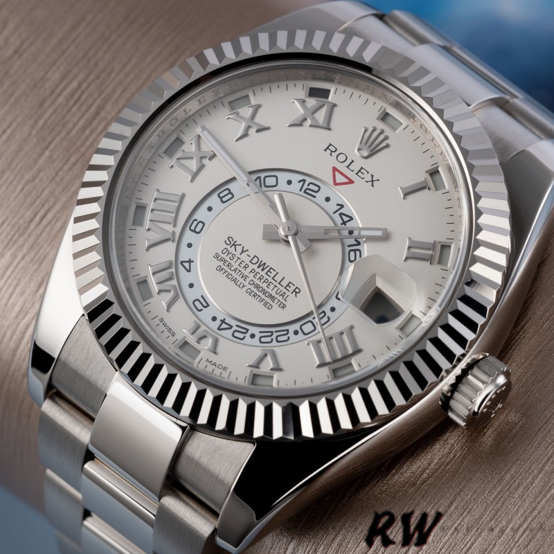 Rolex Sky-Dweller 326939 Fluted Bezel Ivory Dial 42MM Mens Replica Watch - Image 3