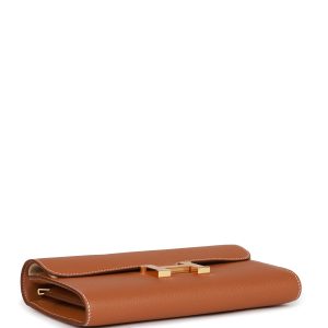 Hermes Constance Wallet To Go Gold Epsom Gold Hardware