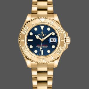 Rolex Yacht-Master 169628 Yellow Gold Blue Dial 29MM Lady Replica Watch