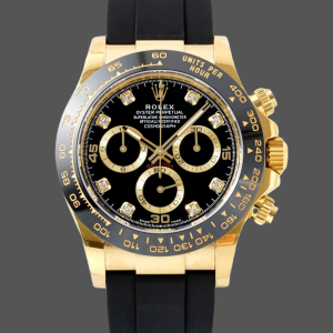 Rolex Daytona 116518LN Yellow Gold Black Diamond Dial 40mm Mens Replica Watch