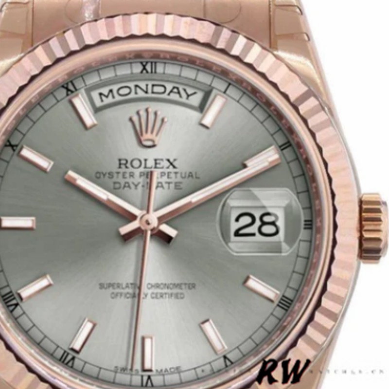 Rolex Day-Date 118235 Rhodium Grey Dial 36mm Unisex Replica Watch - Image 3