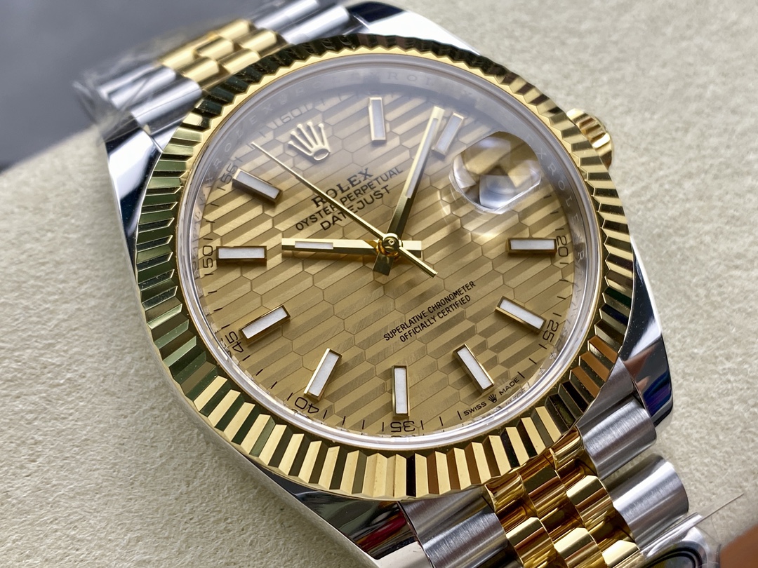 Rolex Datejust 126233 Champagne Motif dial Fluted Bezel 36MM Unisex Replica Watch - Image 4